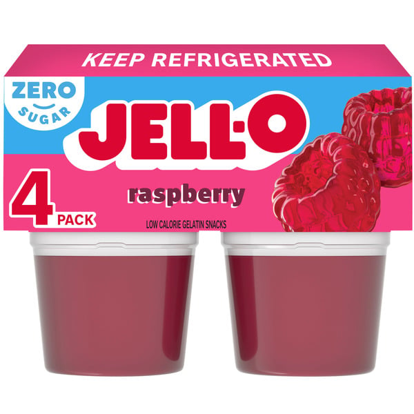 Refrigerated Pudding & Desserts Jell-O Raspberry Sugar Free Refrigerated Gelatin hero