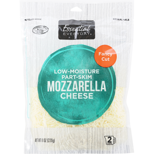 Packaged Cheese Essential Everyday Cheese, Mozzarella, Part-Skim, Low-Moisture, Fancy Cut hero