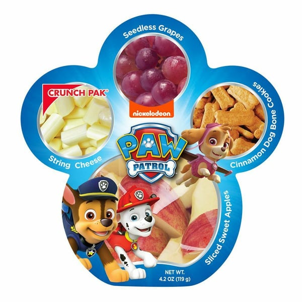 Crunch Pak Sliced Apples,String Cheese,Grapes,Cinnamon Cookies Paw Patrol hero