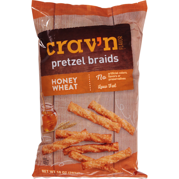 Chips & Pretzels Crav'n Flavor Pretzel Braids, Honey Wheat hero