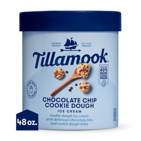 Ice Cream, Novelties & Ice Tillamook Chocolate Chip Cookie Dough Ice Cream hero