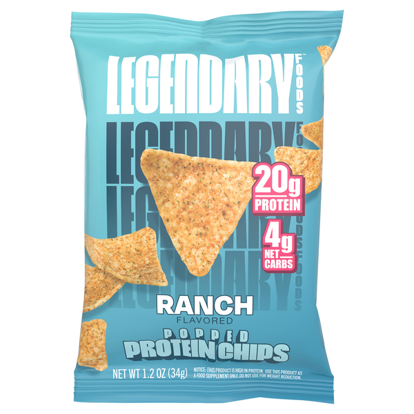 Legendary Foods Protein Chips, Ranch Flavored, Popped hero