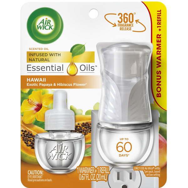 Air Fresheners & Candles Air Wick® Plug in Scented Oil Starter Kit (Warmer + 1 Refill), Hawaii, Air Freshener hero