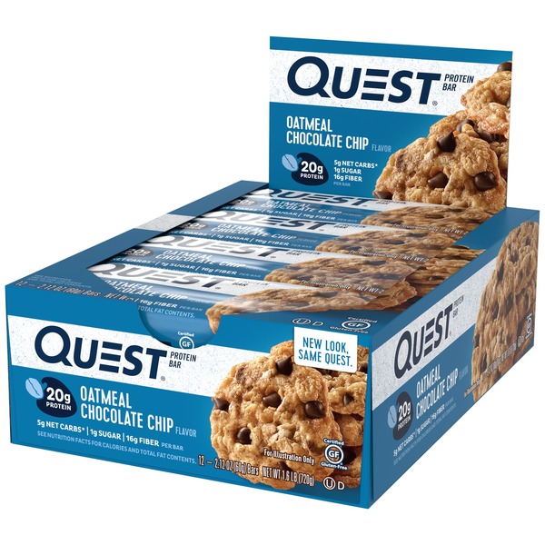 Cookies Quest Protein Bar, Oatmeal Chocolate Chip hero