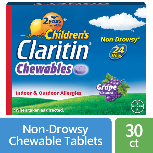 Cold, Flu & Allergy Claritin 24 Hour Allergy Grape Chewable Tablet hero