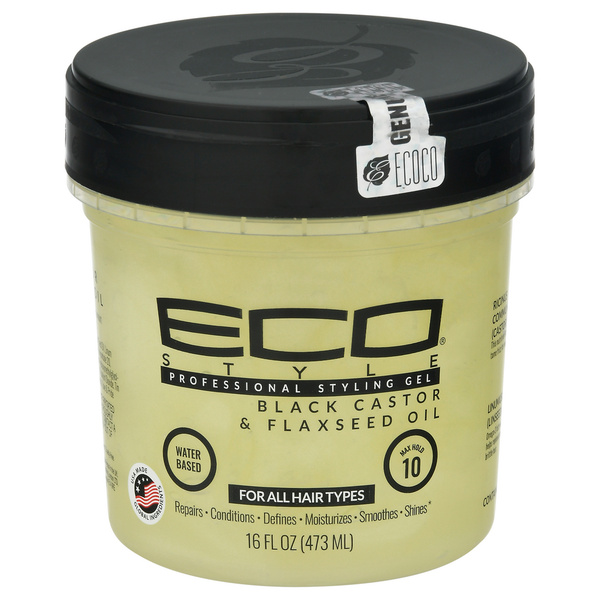 Hair Care Ecoco Eco Style Styling Gel, Professional, Black Castor & Flaxseed Oil hero