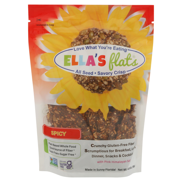 ELLA’S FLATS Savory Crisp, All Seed, Spicy hero