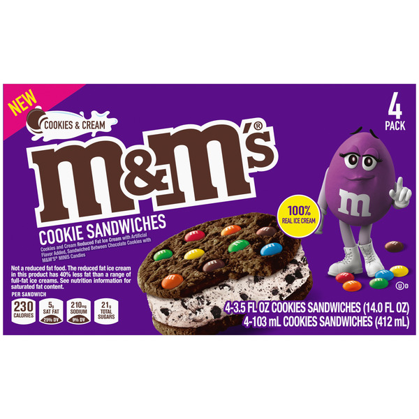 M&M's Cookie Sandwiches, Cookies & Cream hero