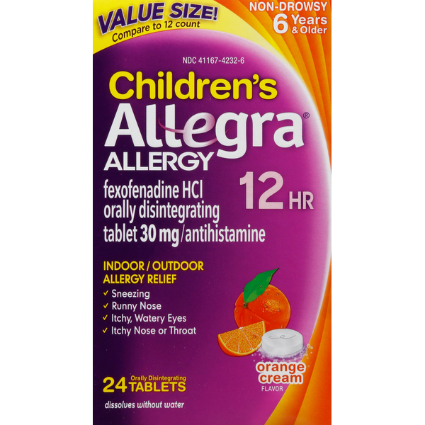 Cold, Flu & Allergy Allegra Allergy Orange Cream Disintegrating Tablets hero