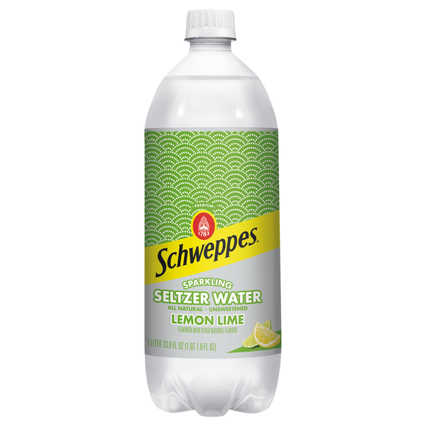 Water, Seltzer & Sparkling Water Schweppes Original Sparkling Water Beverage Lemon Lime hero