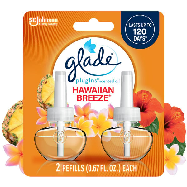 Air Fresheners & Candles Glade PlugIns Scented Oil Refills, Air Freshener, Hawaiian Breeze hero