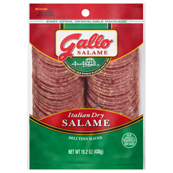 Lunch Meat Gallo Salame Salame, Italian Dry, Deli Thin Sliced hero