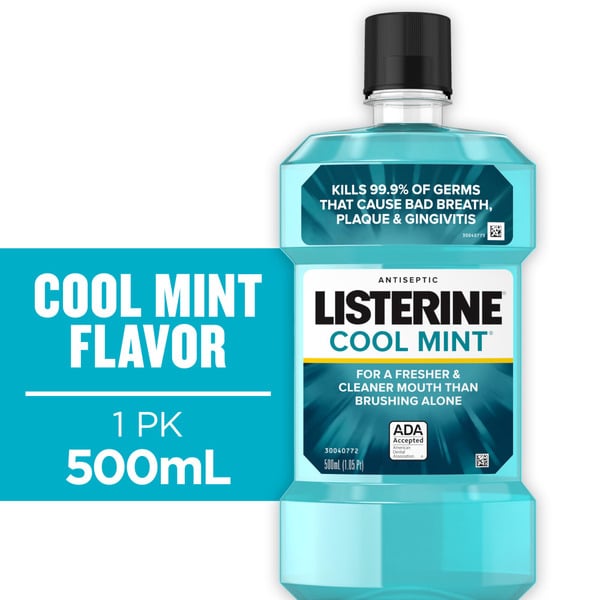 Oral Hygiene Listerine Cool Mint Antiseptic Mouthwash For Bad Breath hero