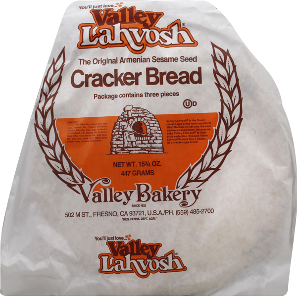 Tortillas/Wraps & Flat Breads Valley Lahvosh Baking Company Cracker Bread, The Original Armenian Sesame Seed hero