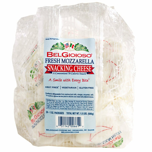 Cheese BelGioioso Mozzarella Snack Pack, 24 x 1 oz hero