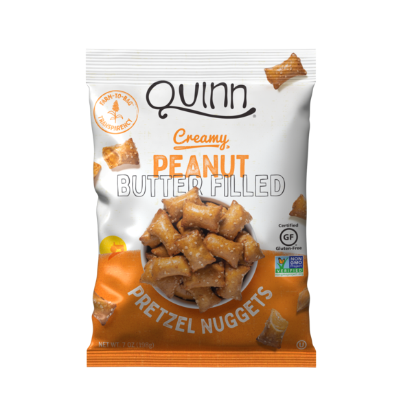 Potato Chips,Tortilla & Pretzels Quinn Foods Pretzel Nuggets, Creamy Peanut Butter Filled hero