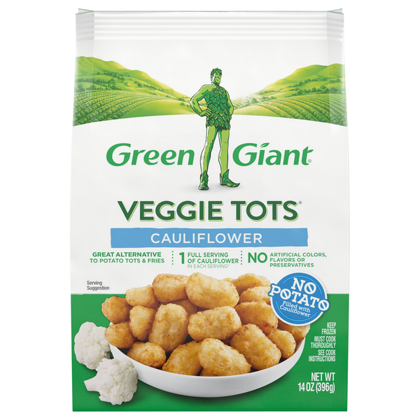 Frozen Vegan & Vegetarian Green Giant Cauliflower Veggie Tots hero