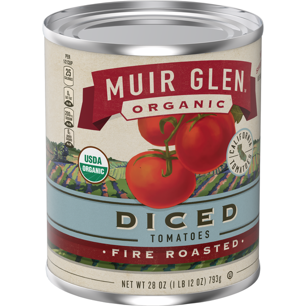 Pasta Sauce Muir Glen Organic Diced Fire Roasted Tomatoes hero