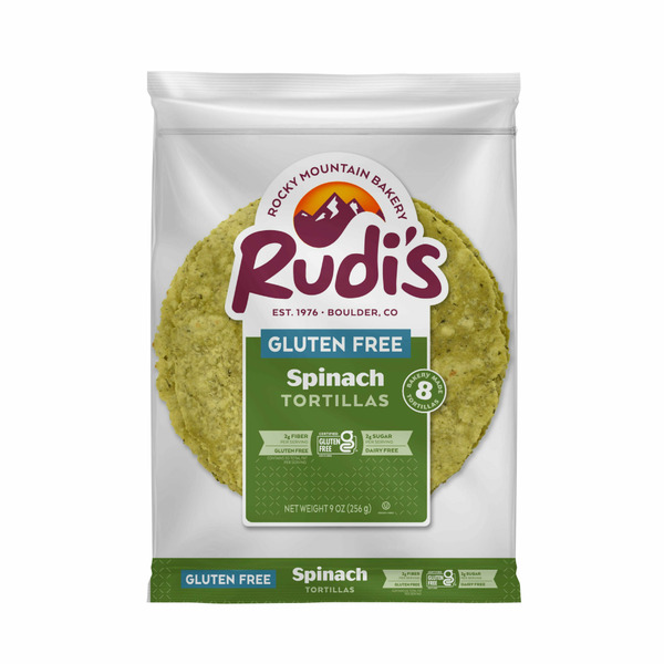 Frozen Breads & Doughs Rudi's Gluten Free Spinach Tortillas hero