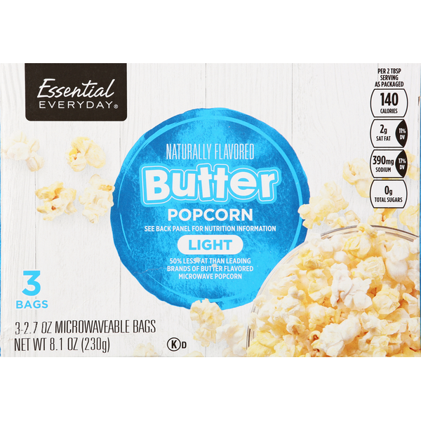 Popcorn & Jerky Essential Everyday Popcorn, Butter, Light hero