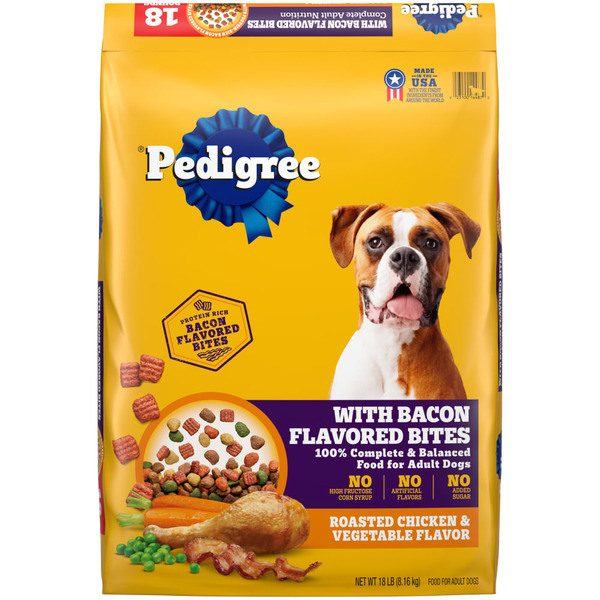 Dog Food Pedigree With Bacon Flavored Bites Chicken Adult Dry Dog Food hero