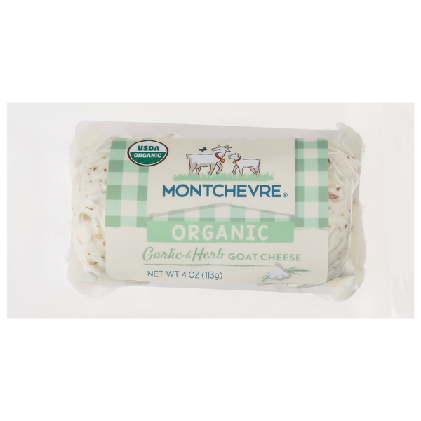 Specialty Cheeses Montchevre Goat Cheese, Organic, Garlic & Herb hero