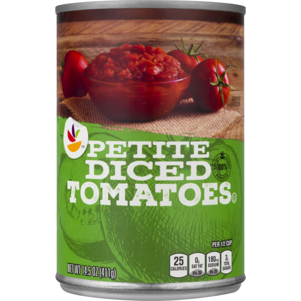 Canned & Jarred Vegetables Store Brand Tomatoes, Petite, Diced hero