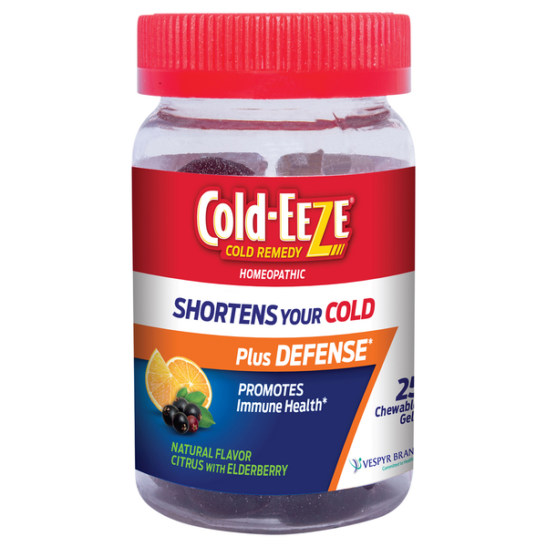 Cold, Flu & Allergy Cold-Eeze Cold Remedy, Chewable Gels, Citrus with Elderberry hero