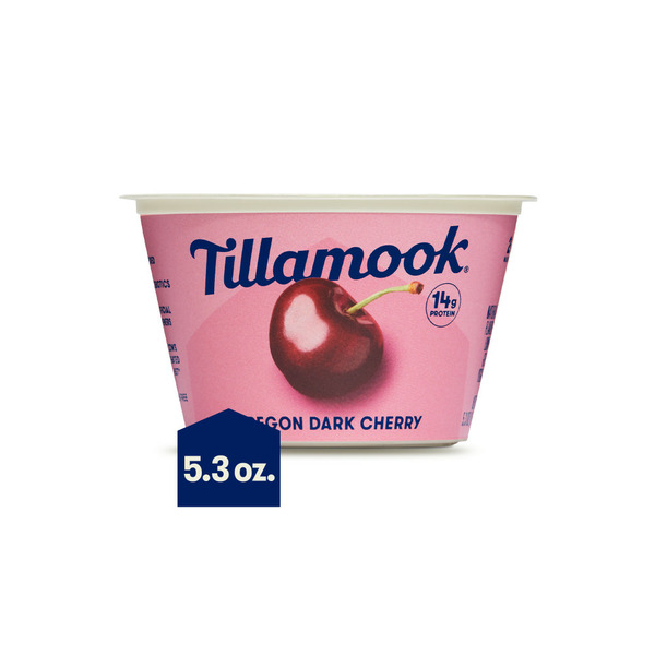 Yogurt Tillamook Oregon Dark Cherry 2% Low-Fat Greek Yogurt hero