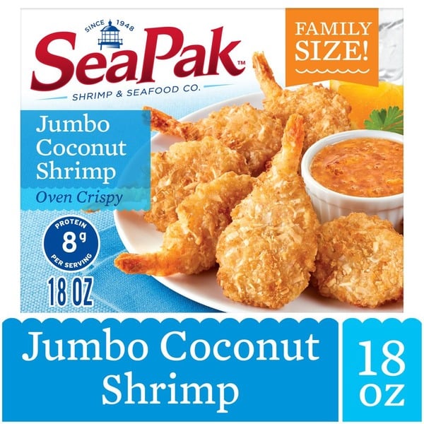 Frozen Appetizers & Sides SeaPak Jumbo Coconut Shrimp with Orange Marmalade Sauce hero