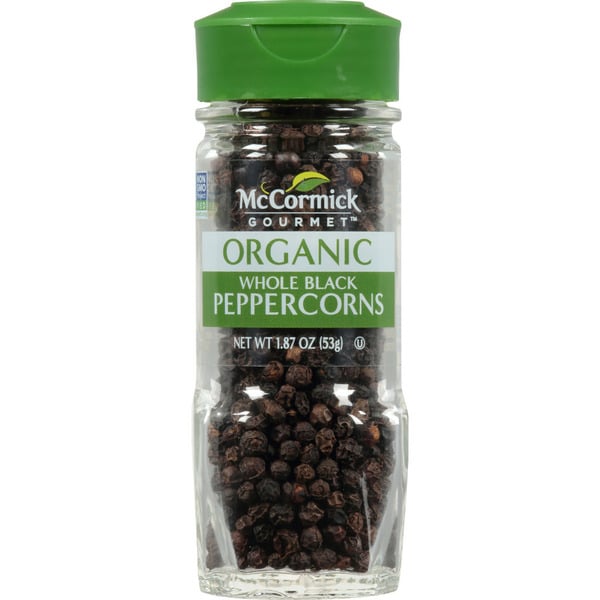 Spices & Seasonings McCormick Gourmet™ Organic Whole Black Peppercorns hero