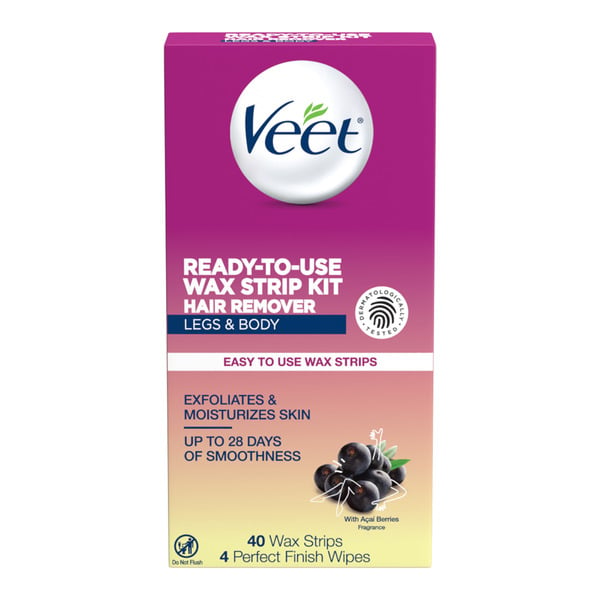 Shave Needs Veet® Hair Removal Wax Strips, Easy Gelwax Technology, Ready-to-Use Wax Strip Kit hero