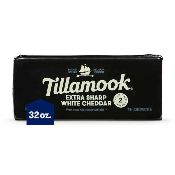 Packaged Cheese Tillamook Extra Sharp White Cheddar Cheese Block hero