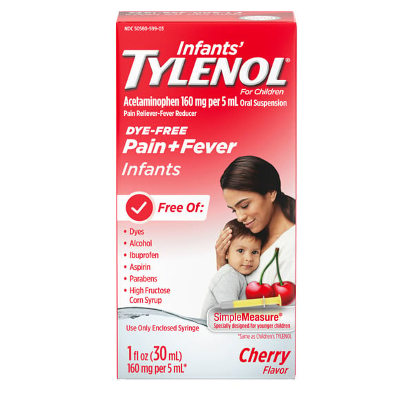 Baby Bath & Body Care TYLENOL Infants' Acetaminophen Medicine, Dye-Free Cherry hero