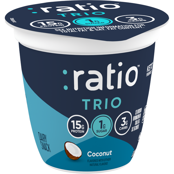 Yogurt Ratio Trio Coconut Yogurt Cultured Dairy Keto Friendly Snack Cup hero