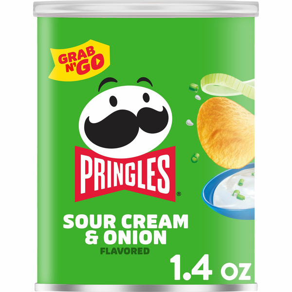 Chips & Pretzels Pringles Potato Crisps Chips, Lunch Snacks, Office and Kids Snacks, Sour Cream and Onion hero