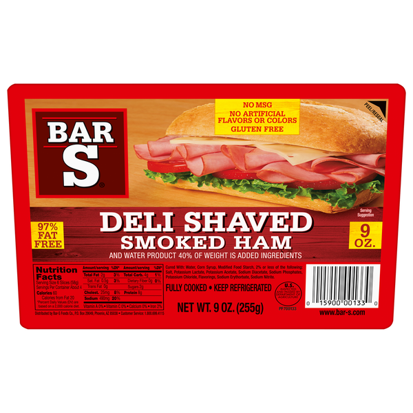 Deli Bar-S Deli Shaved Smoked Ham Lunch Meat hero