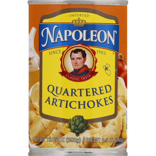 Canned & Jarred Vegetables Napoleon Co. Quartered Artichokes hero