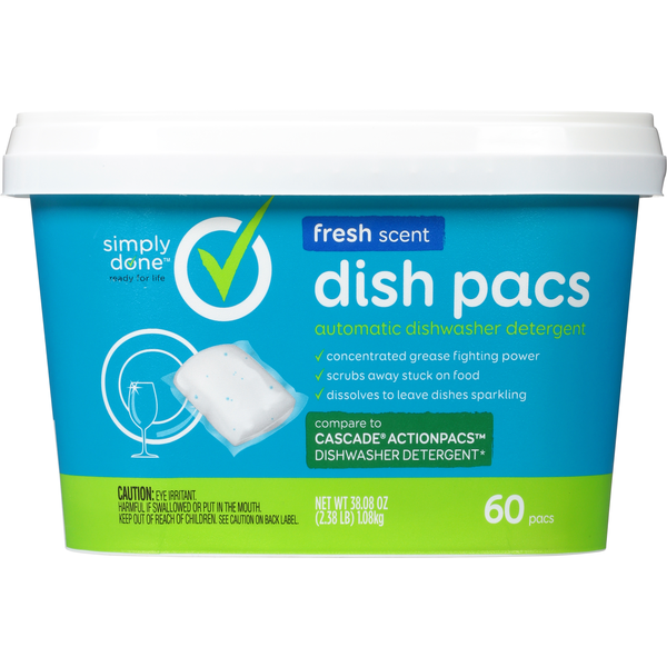 Simply Done Dishwasher Detergent, Automatic, Fresh Scent, Dish Pacs hero