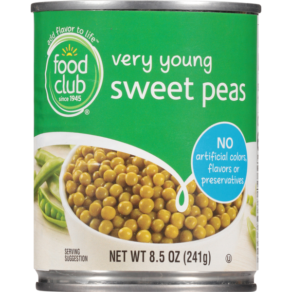 Canned & Jarred Vegetables Food Club Very Young Sweet Peas hero