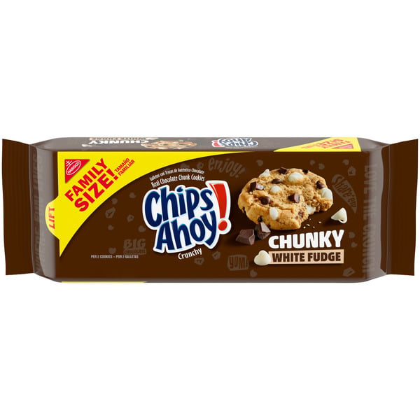 Cookies & Cakes Chips Ahoy! Crunchy White Fudge Chocolate Chunk Cookies, Family Size hero