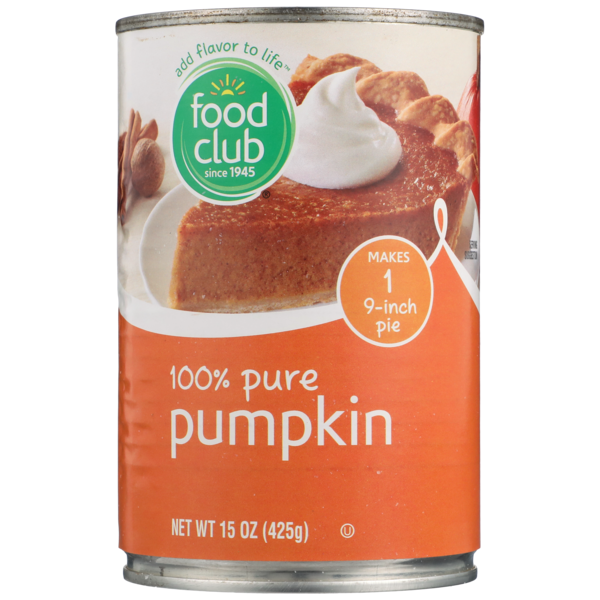 Canned Fruit & Applesauce Food Club 100% Pure Pumpkin hero