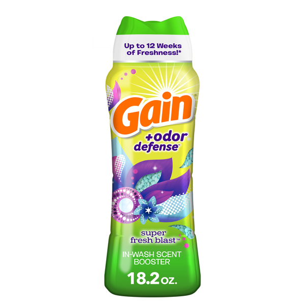 Laundry Gain + Odor Defense In-Wash Scent Booster, Super Fresh Blast Scent hero