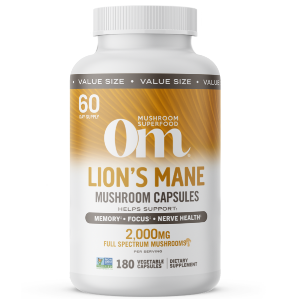 Om Lion's Mane, Mushroom Capsules Supplement, Memory Support hero