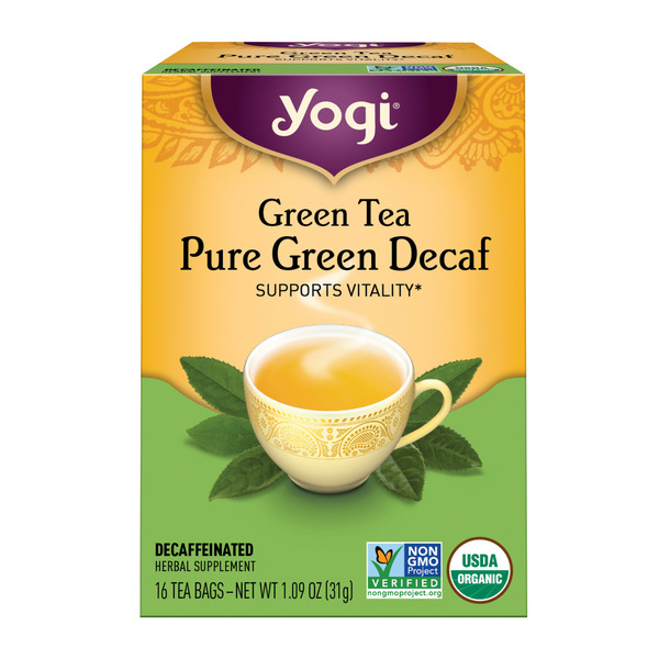 Tea (Loose, Bags and Pods) Yogi Tea Green Tea Pure Green Decaf, Decaffeinated hero