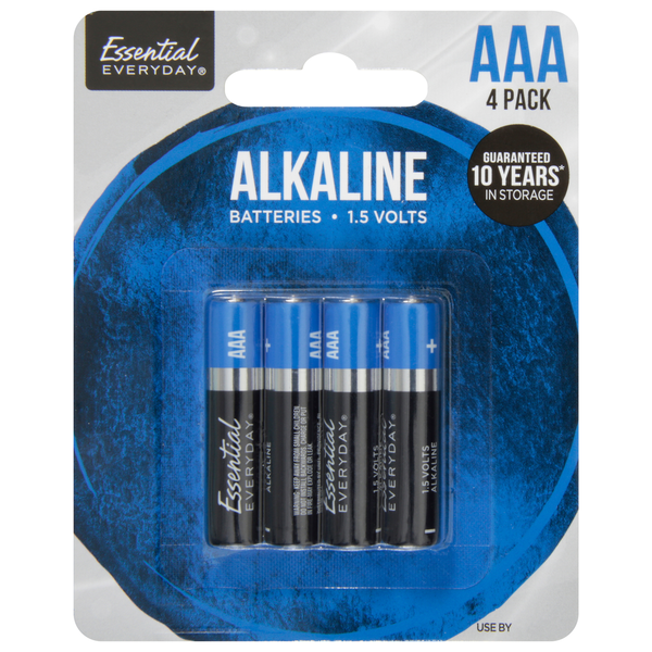 More Household Essential Everyday Batteries, AAA, 4 Pack hero