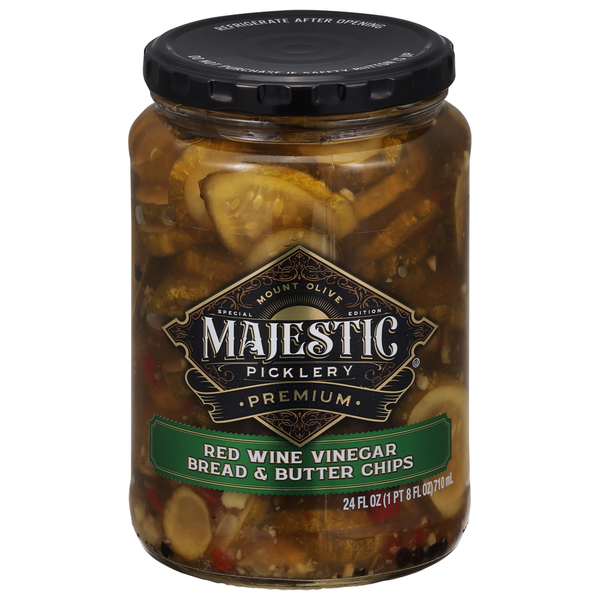 Pickled Goods & Olives Mt. Olive Pickles, Red Wine Vinegar Bread & Butter Chips, Premium hero