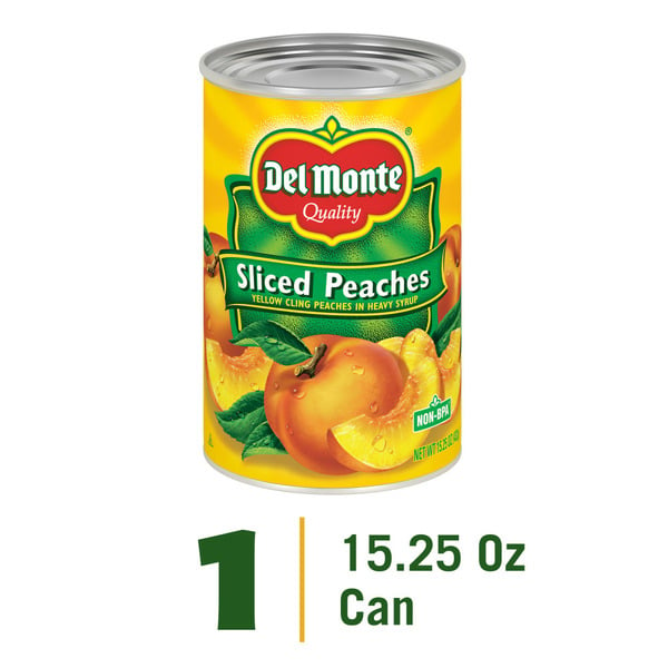 Canned/Jarred Fruits Del Monte Yellow Cling Sliced Peaches in Heavy Syrup, Canned Fruit hero