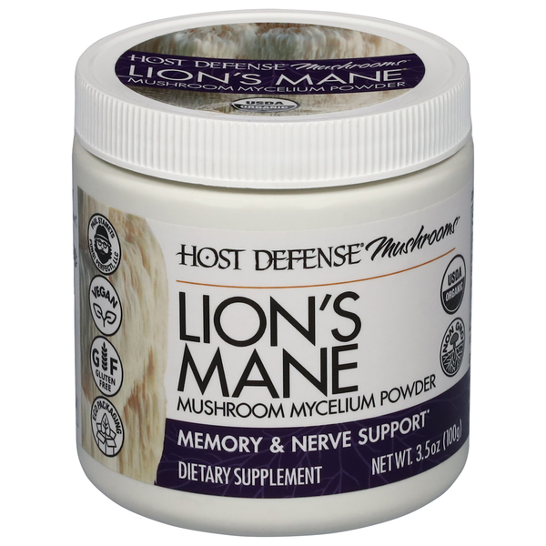 Vitamins & Supplements Host Defense Mushroom Mycelium Powder, Memory & Nerve Support, Lion's Mane hero