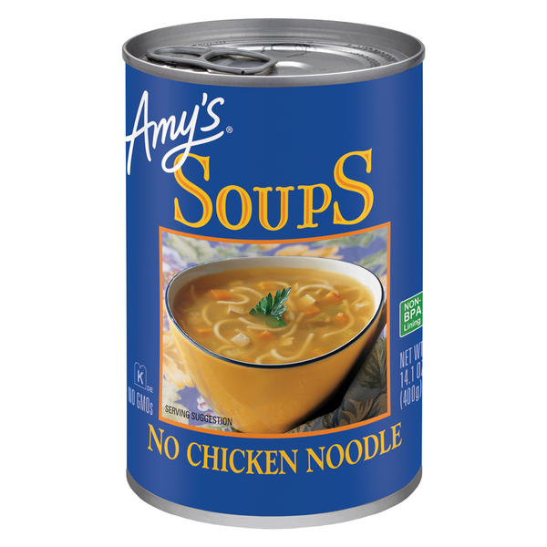 Soup, Broth & Bouillon Amy's Kitchen No Chicken Noodle Soup hero